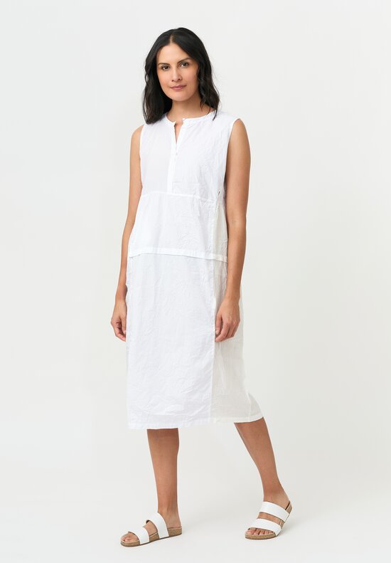 Daniela Gregis Washed Cotton & Linen Mixed Panel Scamiciato Dress
