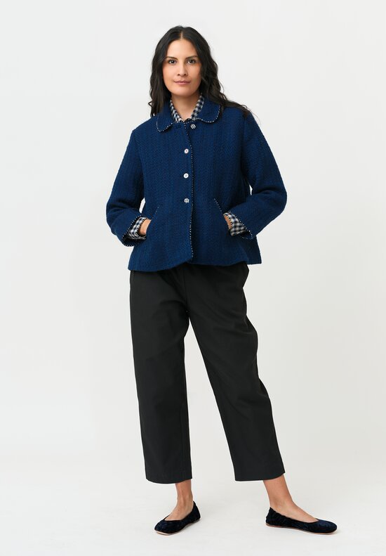 Péro A-Line Jacket in Navy Woven Tweed