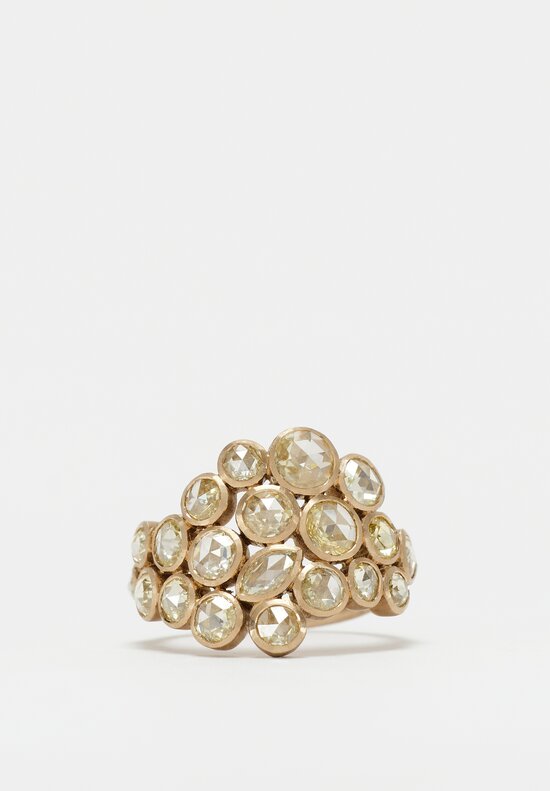Anaconda Yellow Diamond Cluster & White Gold Explosion Ring