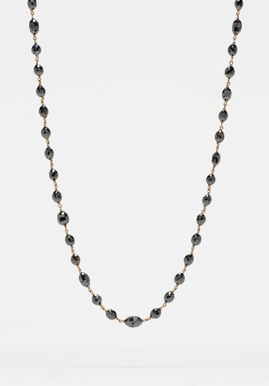 Anaconda Black Diamond & White Gold Rosary Necklace