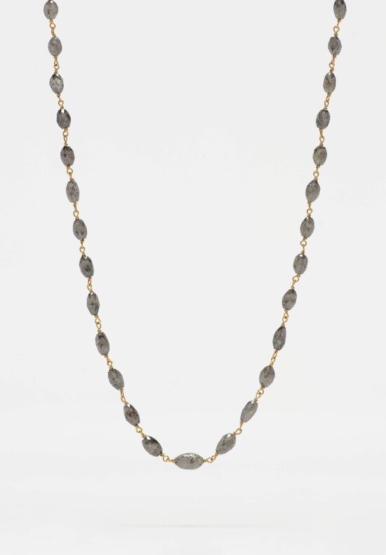 Anaconda Salt & Pepper Diamond & Gold Rosary Necklace