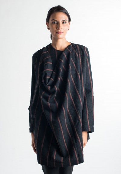 Uma Wang Striped Wrap Jacket in Black/Red | Santa Fe Dry Goods Trippen ...