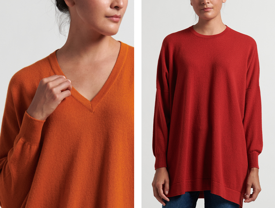 Hania New York Orange and Red Sweaters