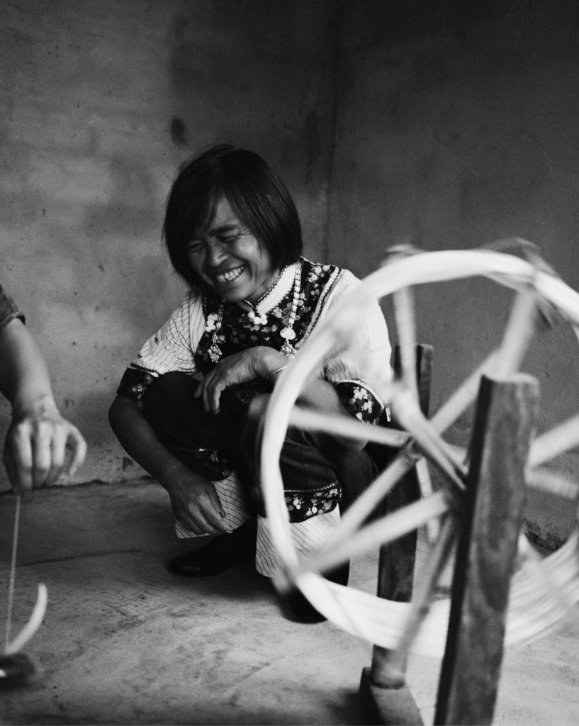 craftsperson for angel chang in black and white image