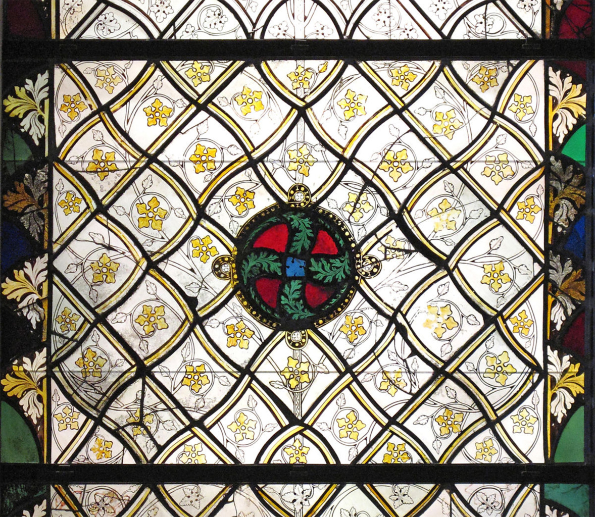 Grisaille Stained Glass Window Pane