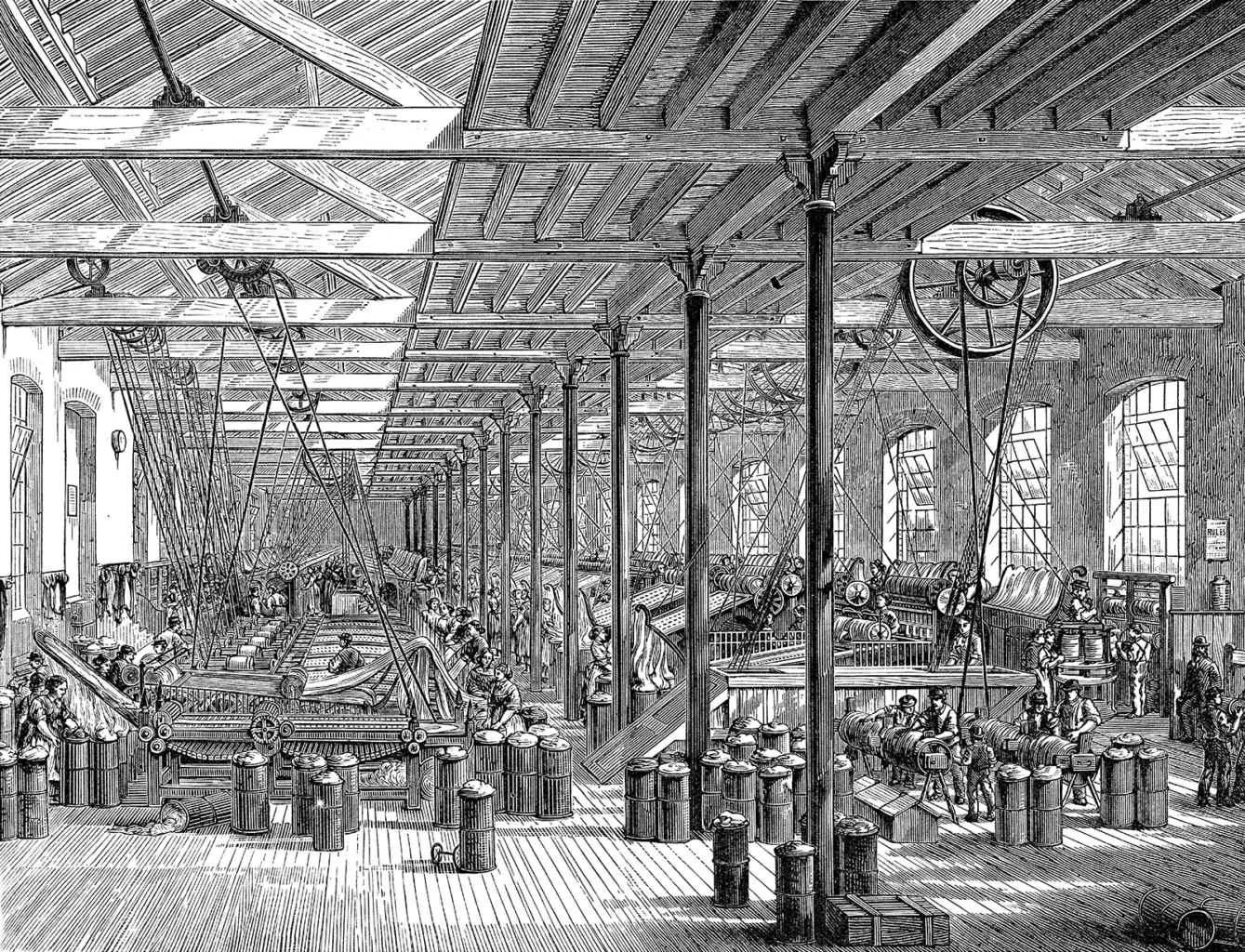 19th Century British Rope Factory Illustration