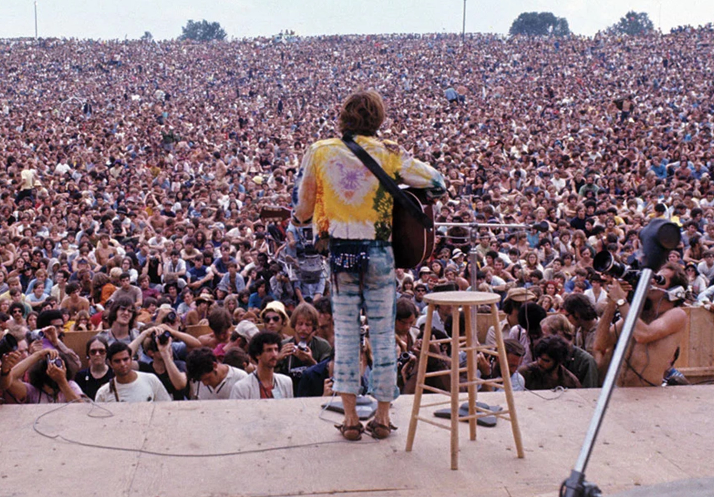 John Sebastian Wearing Tie-Dye and Performing at Woodstock