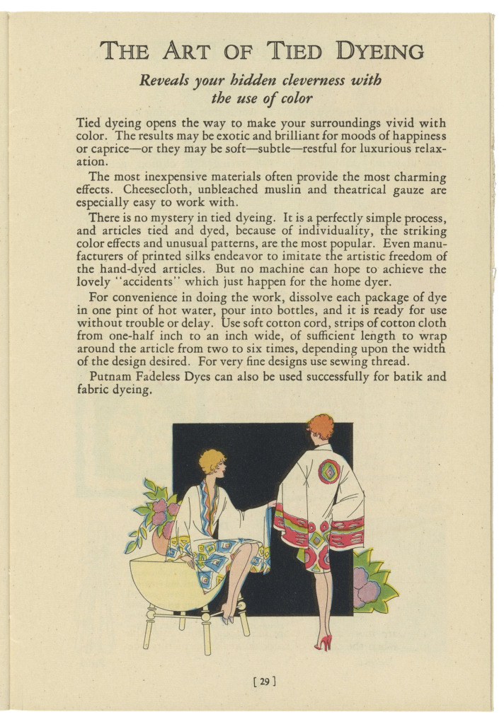 The Monroe Chemical Company 1928 Catalog Page 1 of The Art of Tied Dyeing Article