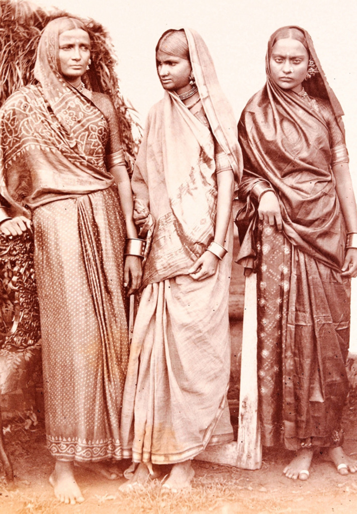 Mid-19th Century Image of Women wearing Bandhani Resist-Dyed Garments