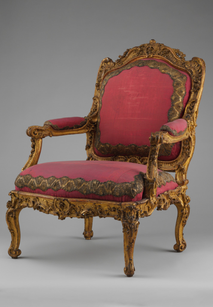 Velvet Upholstered French Armchair via The MET Collection